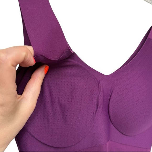 KNIX LuxeLift Shapewear Tank Top Size Small Plum Purple V-Neck Built in Bra - Picture 5 of 8